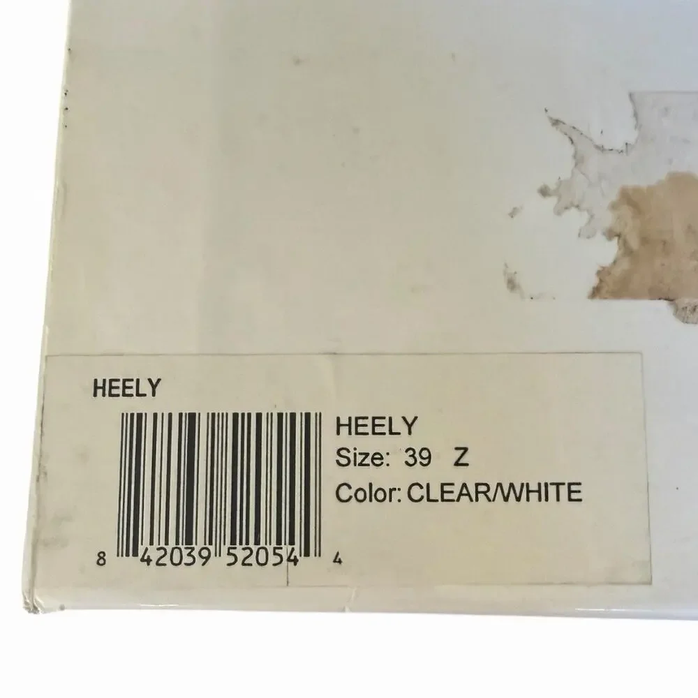 Matiko Heely Clear Vinyl White Lucite Wedge Sandals Women’s 39 NIB